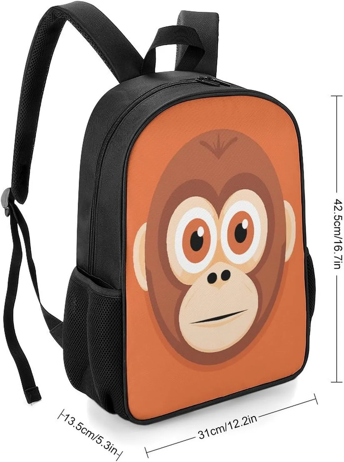 Lightweight Backpacks Cute Travel Bag Durable Big Face Monkey Printing Small Travel Backpack For Women & Men