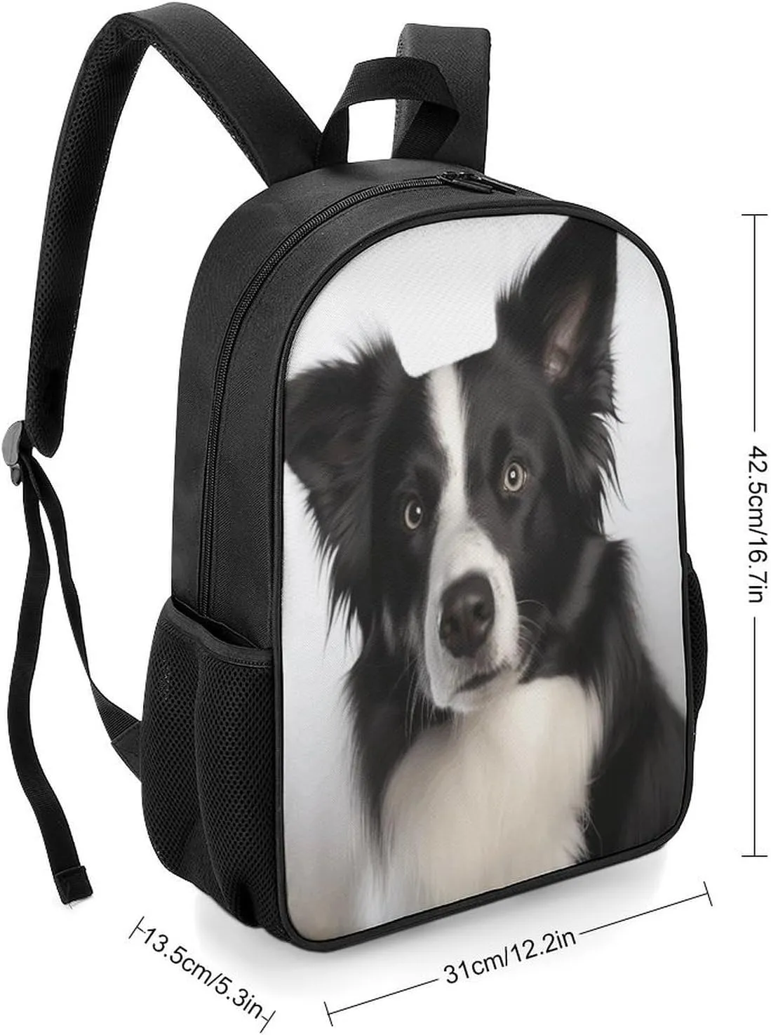 Lightweight Backpacks Cute Travel Bag Durable Border Collie Printing Small Travel Backpack For Women & Men