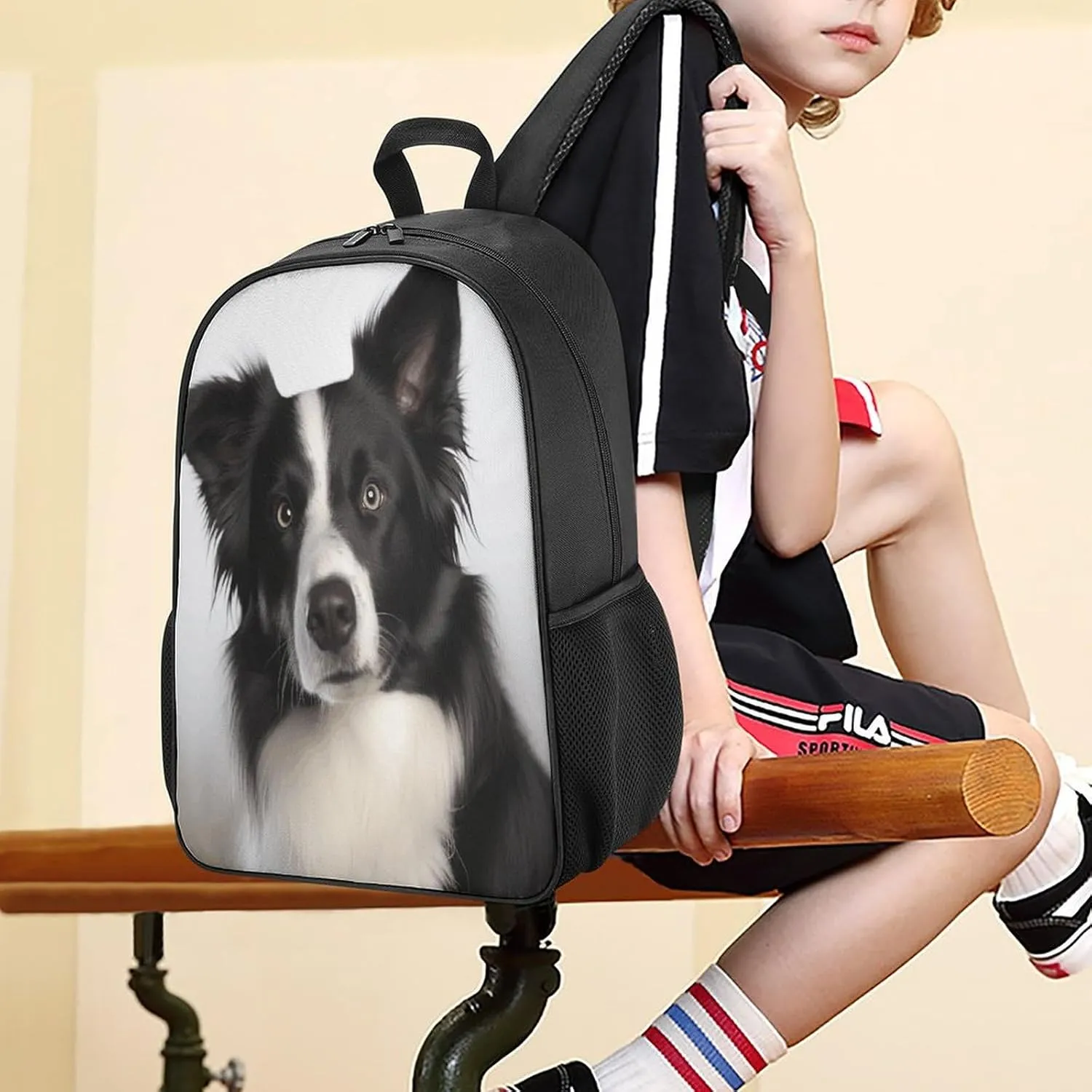 Lightweight Backpacks Cute Travel Bag Durable Border Collie Printing Small Travel Backpack For Women & Men