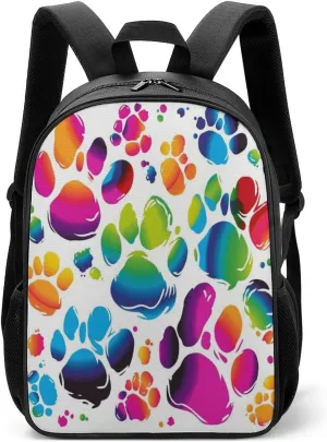 Lightweight Backpacks Cute Travel Bag Durable Colorful Dog Paw Print Printing Small Travel Backpack For Women & Men