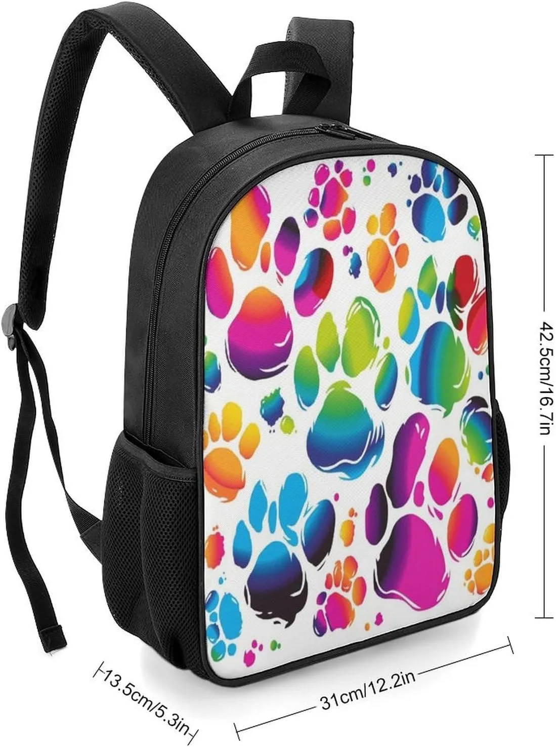 Lightweight Backpacks Cute Travel Bag Durable Colorful Dog Paw Print Printing Small Travel Backpack For Women & Men