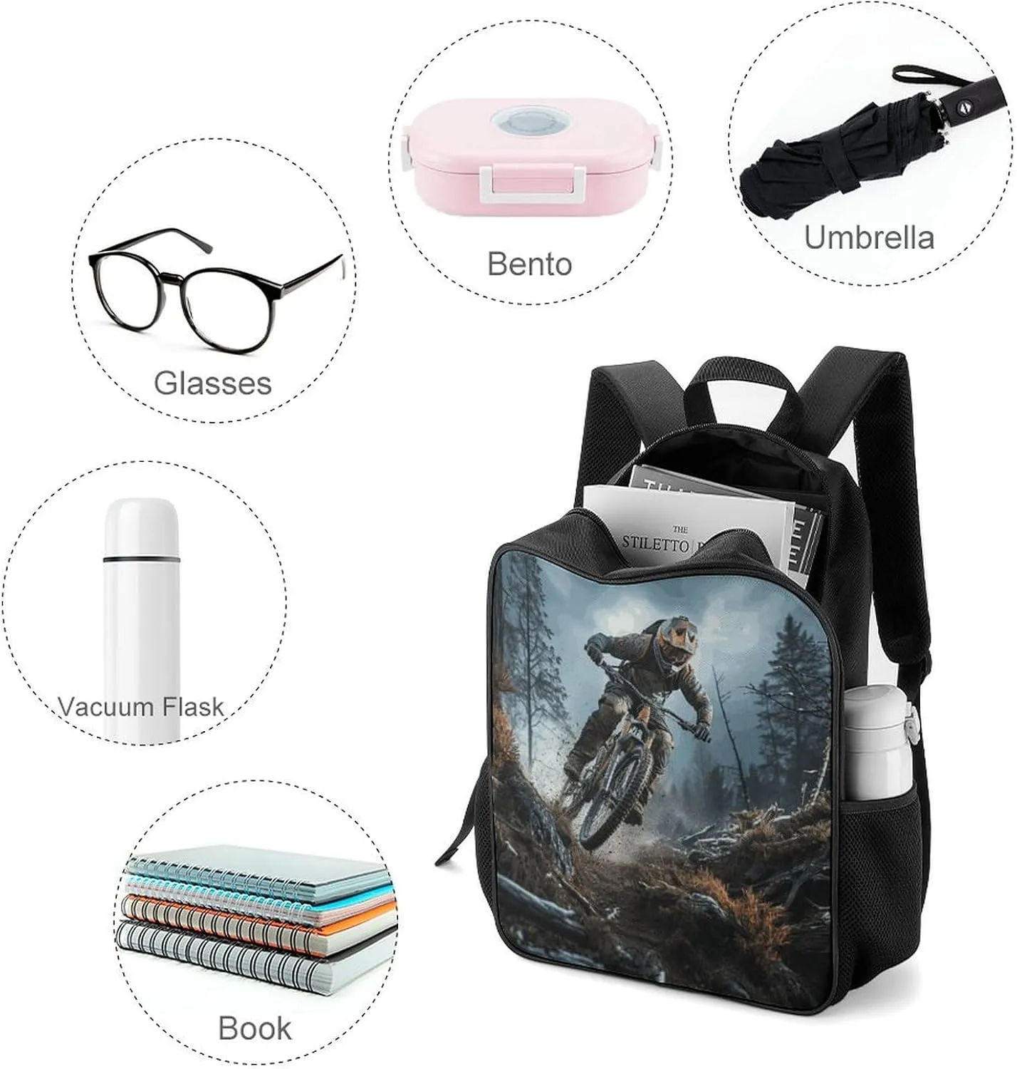 Lightweight Backpacks Cute Travel Bag Durable Cycling Tournament Printing Small Travel Backpack For Women & Men