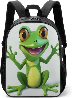 Lightweight Backpacks Cute Travel Bag Durable Green Frog Printing Small Travel Backpack For Women & Men
