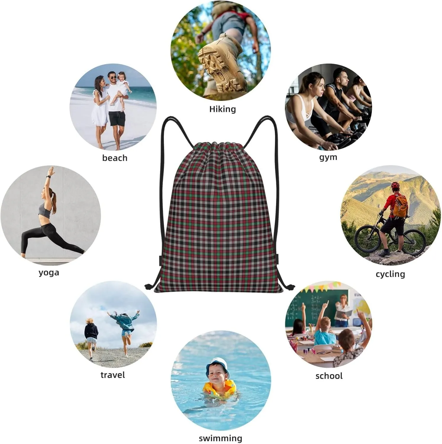 Lightweight String Bag Sack Drawstring Backpack for Sports Yoga Gym