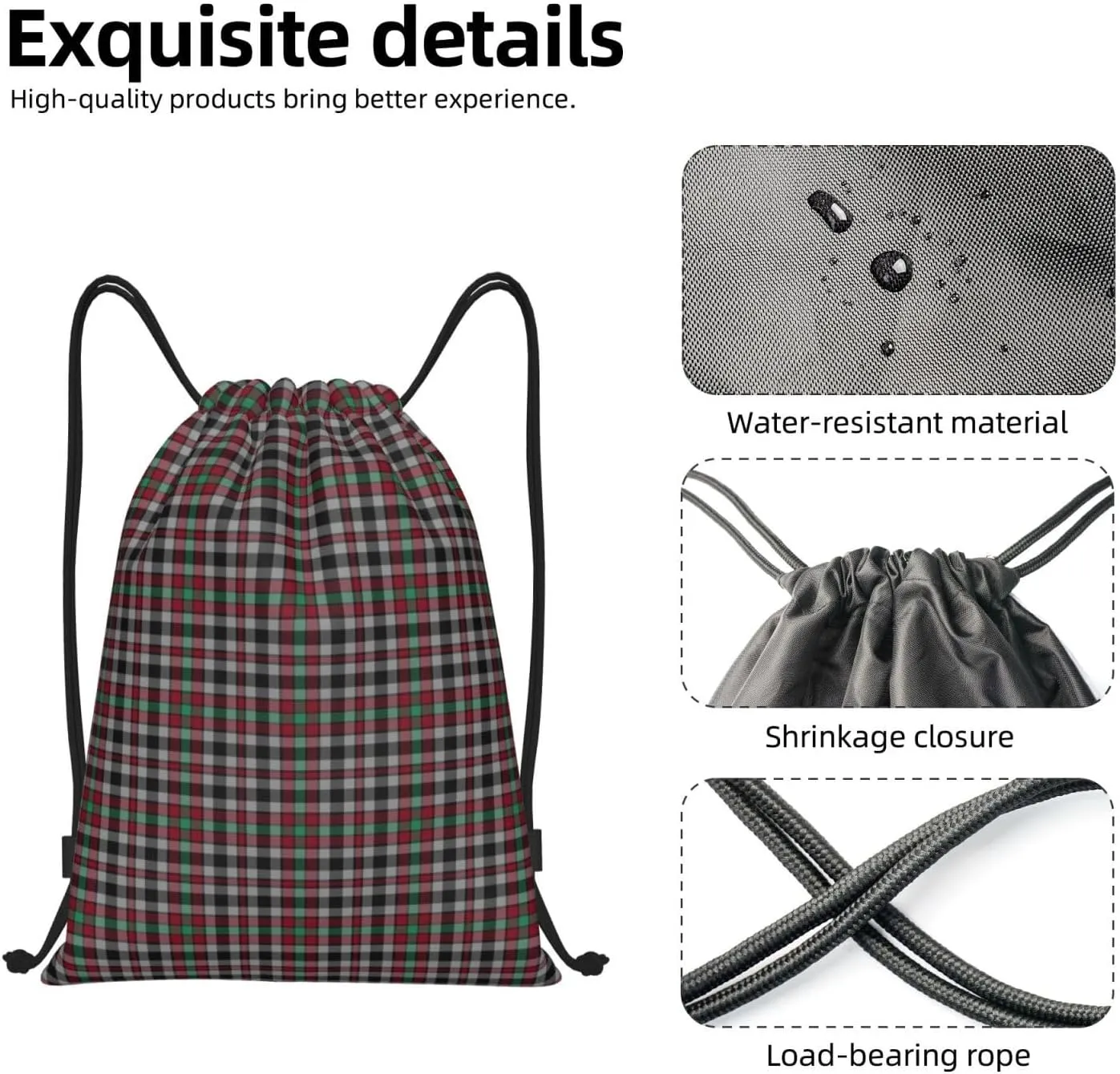Lightweight String Bag Sack Drawstring Backpack for Sports Yoga Gym