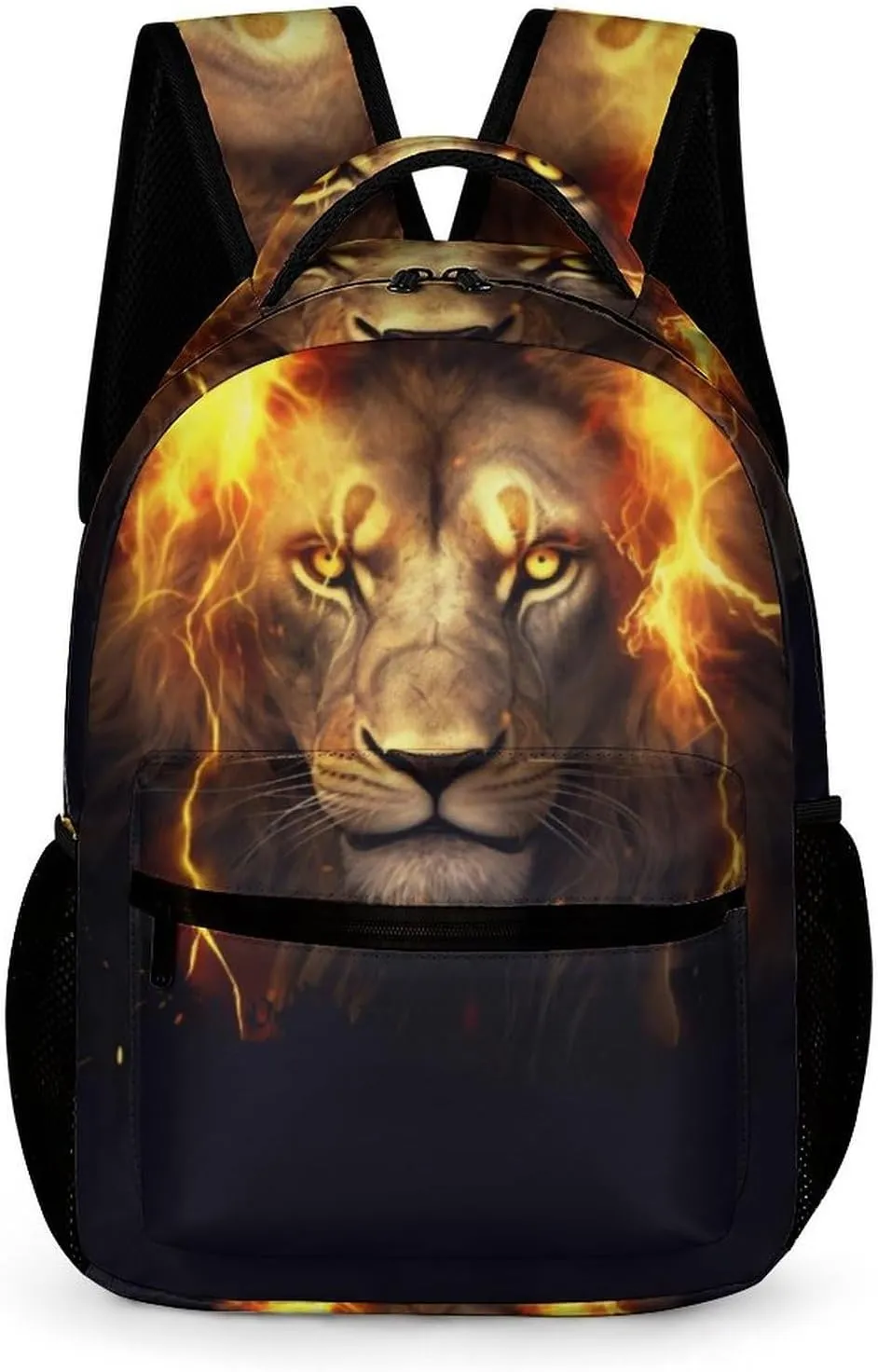 Lion Backpack for Kids Girls Boys School, 16 Inches Cute Lions Theme Bookbag, Adjustable, Lightweight, Large Capacity, Colorful Daily Casual Backpacks
