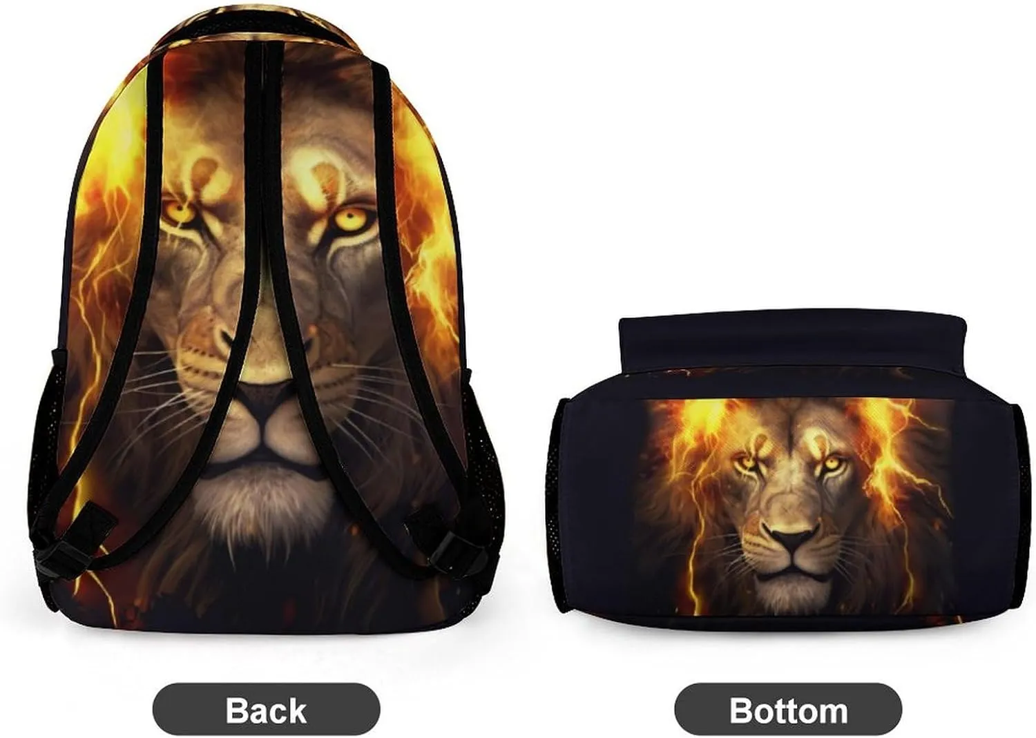 Lion Backpack for Kids Girls Boys School, 16 Inches Cute Lions Theme Bookbag, Adjustable, Lightweight, Large Capacity, Colorful Daily Casual Backpacks