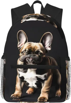long ears french bulldog print Lightweight and comfortable backpack Casual Laptop Backpack for Travel Hiking