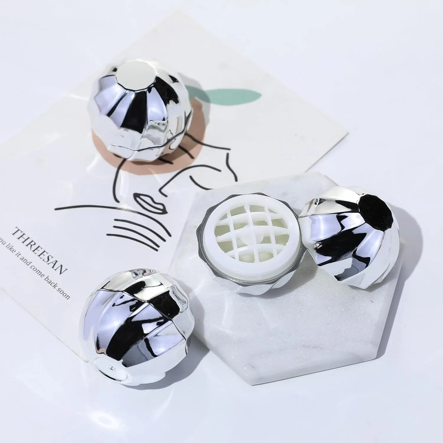 LONGWAY 0.24Oz (7ml) Empty Lip Balm Sphere Containers | Screw Cap Lipstick Tubes/Chapstick Tubes/Chapstick Holder for Lip Gloss & BPA FREE (Pack of 10） (Silver)