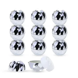LONGWAY 0.24Oz (7ml) Empty Lip Balm Sphere Containers | Screw Cap Lipstick Tubes/Chapstick Tubes/Chapstick Holder for Lip Gloss & BPA FREE (Pack of 10） (Silver)