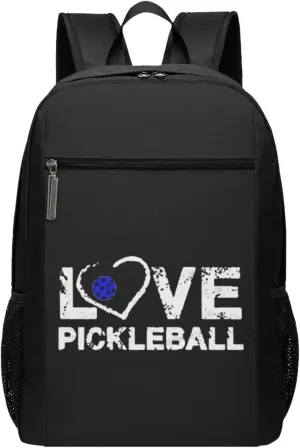 Love Pickleball Travel Laptop Backpack, Business Anti Theft Slim Sturdy Laptops Backpacks, College Computer Bag Gift for Men & Women Fits 17 Inch Notebook,Black