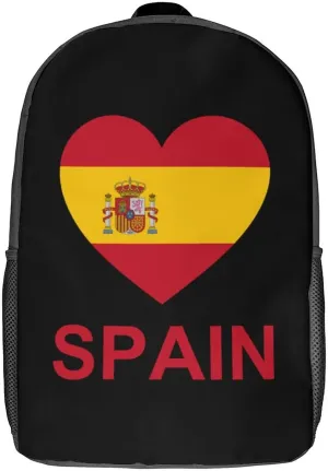 Love Spain 17 Inches Unisex Laptop Backpack Lightweight Shoulder Bag Travel Daypack