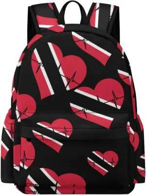 Love Trinidad and Tobago Heartbeat Fashion Laptop Backpack Purse Travel Backpack Casual Shoulder Bag for Work Shopping Camping