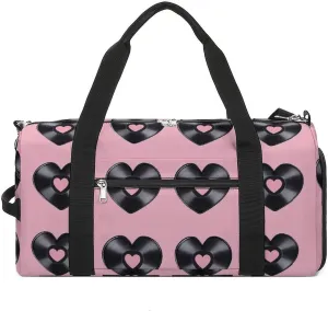 Love Vinyl Record Unisex Gym Bag Waterproof Sports Duffels Travel Gear With Laundry Shoe Compartment
