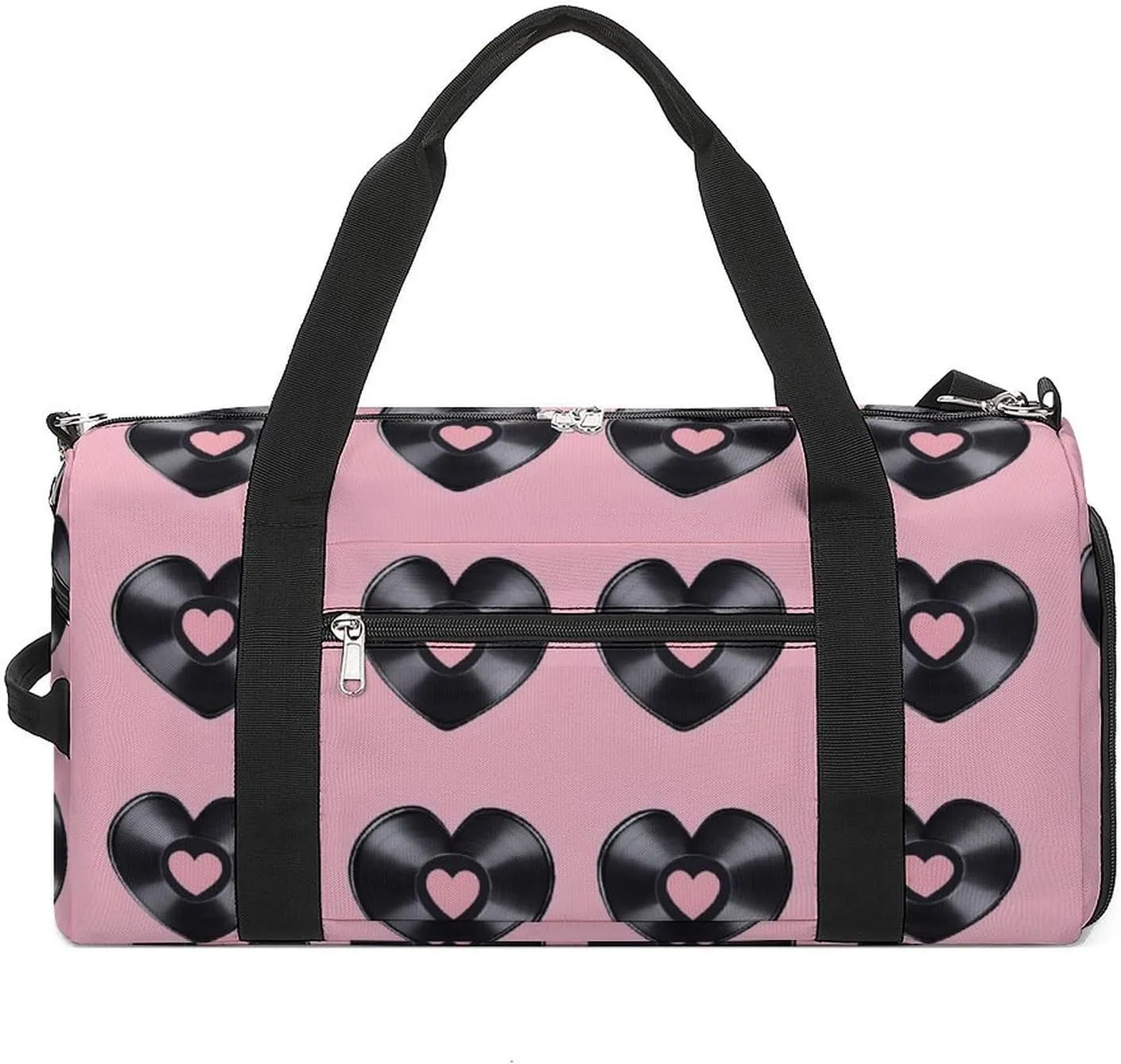 Love Vinyl Record Unisex Gym Bag Waterproof Sports Duffels Travel Gear With Laundry Shoe Compartment