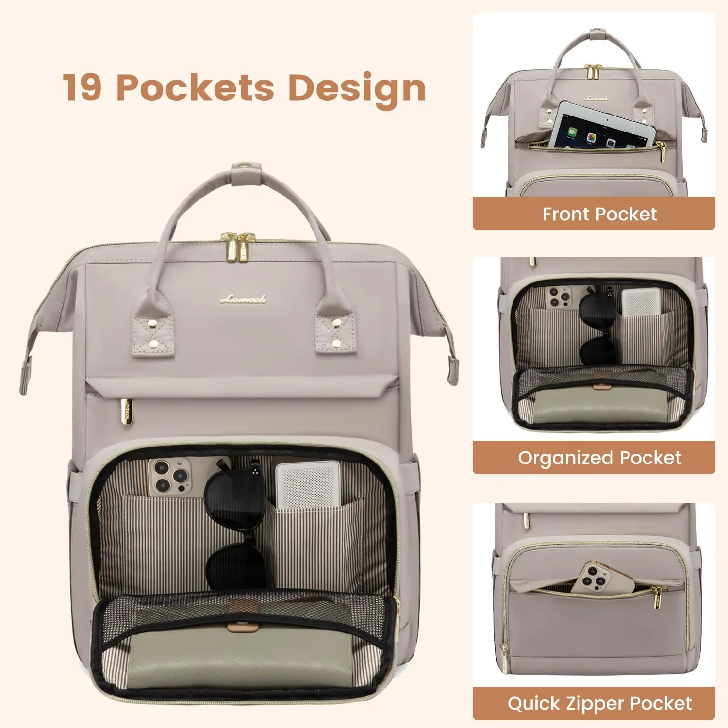 LOVEVOOK Laptop Backpack for Woman Fashion 17-Inch Work Backpack for Travel Business Teacher Nurse Computer Bag Backpack