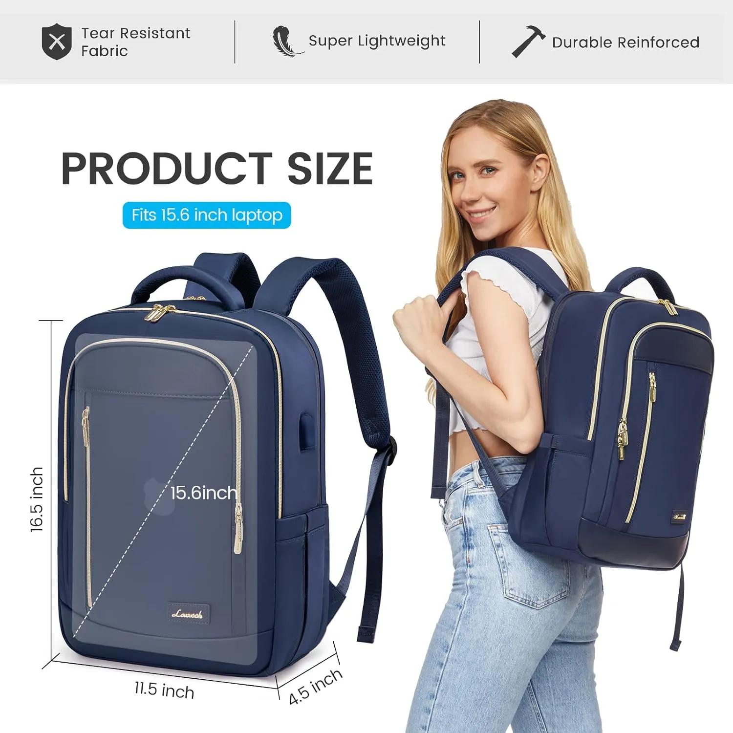LOVEVOOK Laptop Backpack for Women, Business Travel Backpacks Purse, Daily Computer Bag for Work, Stylish Teacher Office Daypack, 15.6 inch