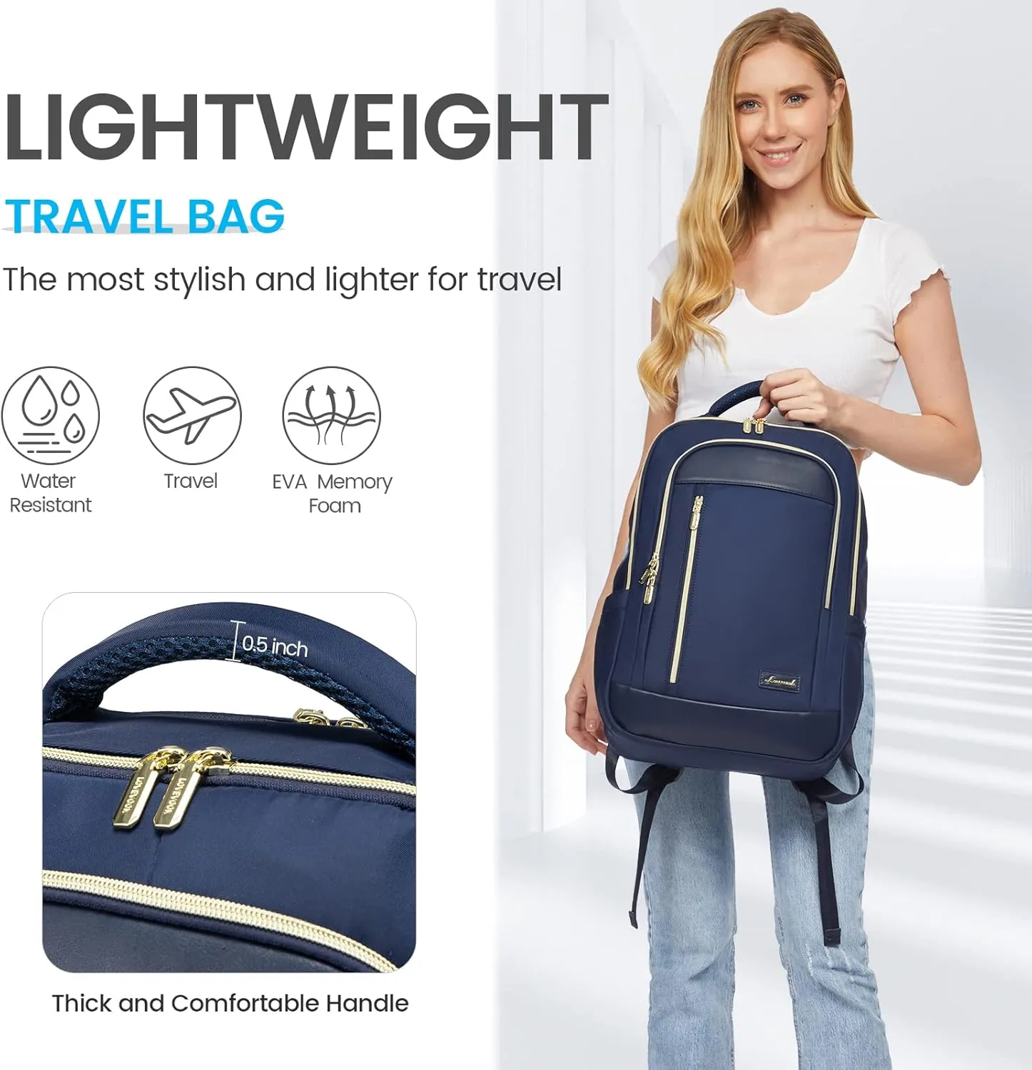 LOVEVOOK Laptop Backpack for Women, Business Travel Backpacks Purse, Daily Computer Bag for Work, Stylish Teacher Office Daypack, 15.6 inch