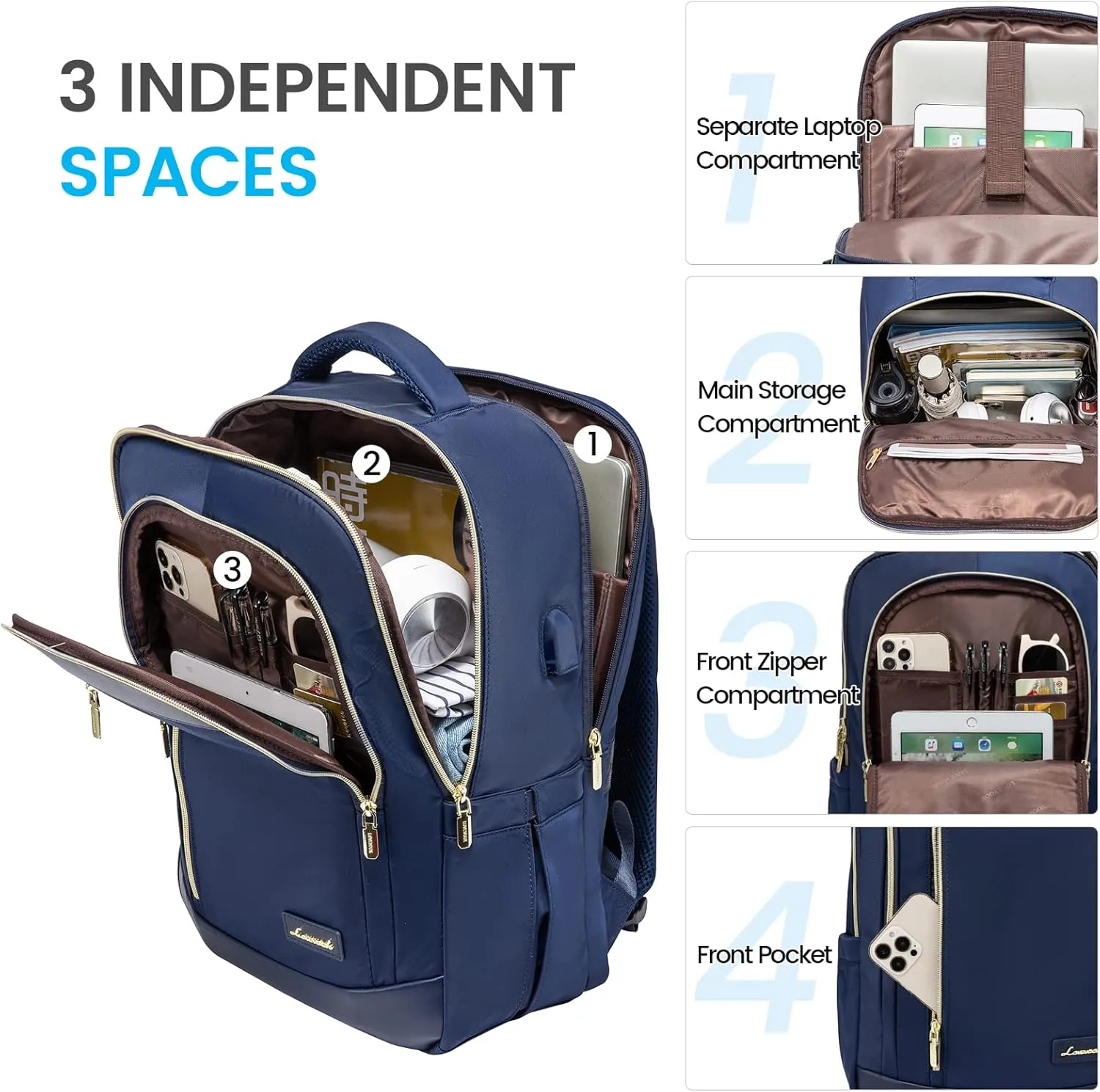LOVEVOOK Laptop Backpack for Women, Business Travel Backpacks Purse, Daily Computer Bag for Work, Stylish Teacher Office Daypack, 15.6 inch