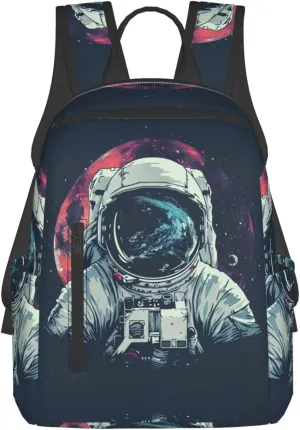 Lunar Astronaut Print Lightweight Hiking Backpack Travel Bags Casual Daypacks Unisex Polyester backpacks