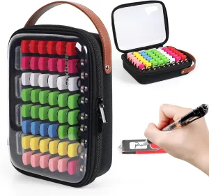 Luxtude Clear Flash Drive Case with Labels, Hard USB Case Organizer, USB Storage Box Holds 58 Drives & 8 SD Cards, Thumb Storage Holder, Flash Drives Holder for Samsung & Sandisk & Memory Stick
