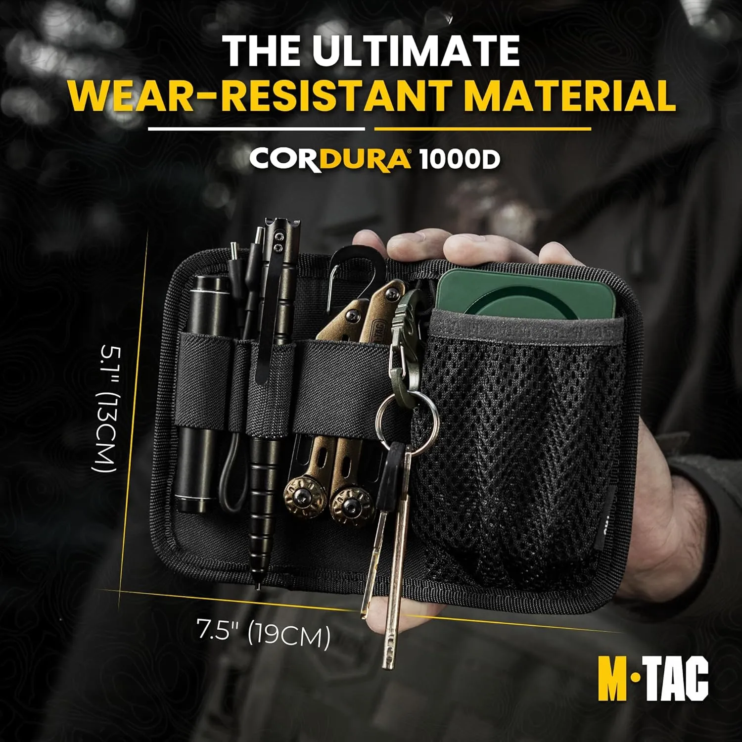 M-Tac Tactical Bag Insert Modular Organizer Utility Admin Pouch Hook Fasteners - Key Holder