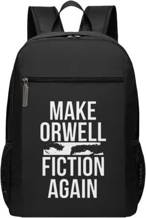 Make Orwell Fiction Again Travel Laptop Backpack, Business Anti Theft Slim Sturdy Laptops Backpacks, College Computer Bag Gift for Men & Women Fits 17 Inch Notebook,Black