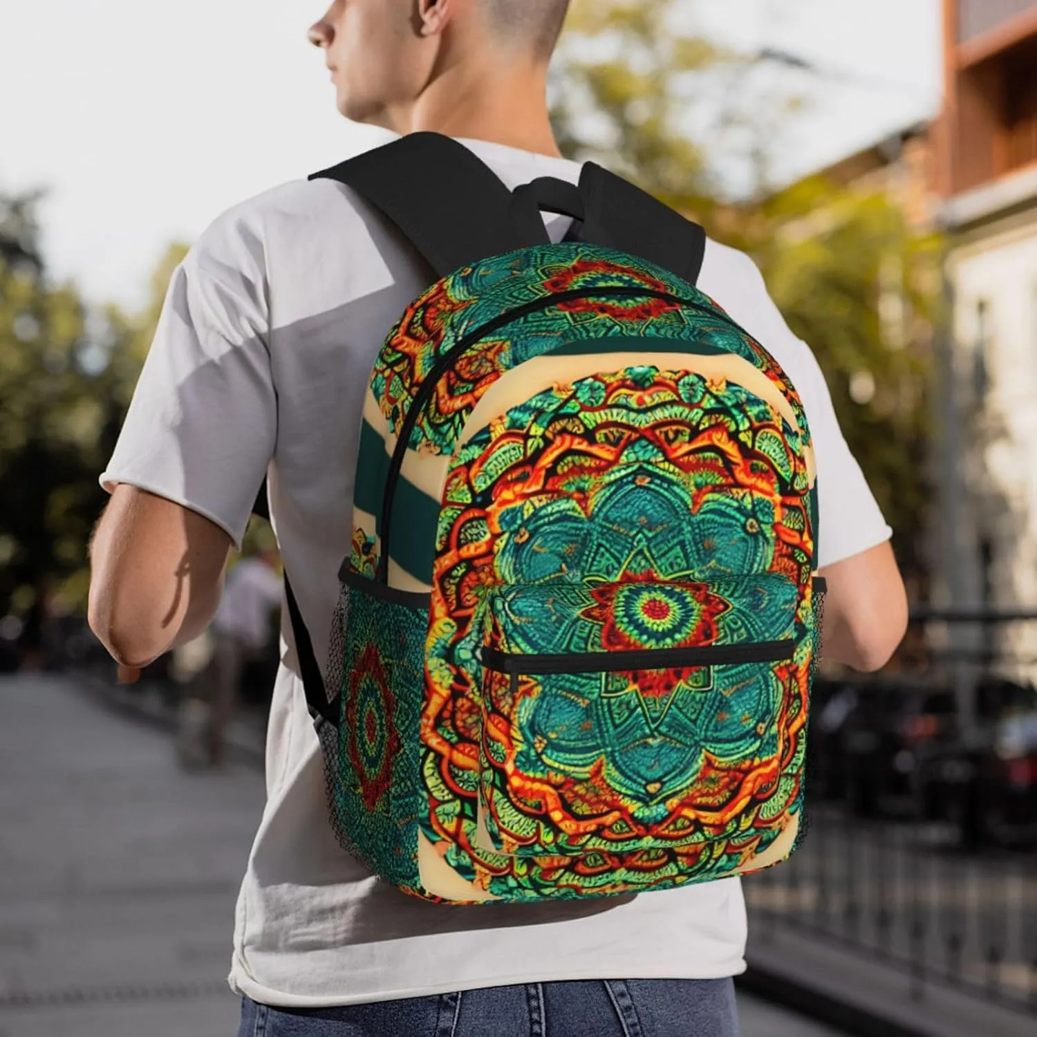 Mandala Backpack Cute Print Bookbag Women Travel Casual Water-resistant Backpack Travel Bag bags