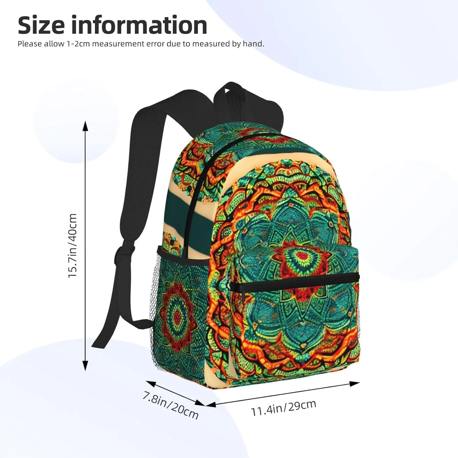 Mandala Backpack Cute Print Bookbag Women Travel Casual Water-resistant Backpack Travel Bag bags