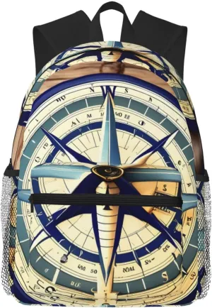 Maritime Sailboat Compass Business Laptop Backpack For Men,Travel Backpack College Backpacks for 15.7 Inch