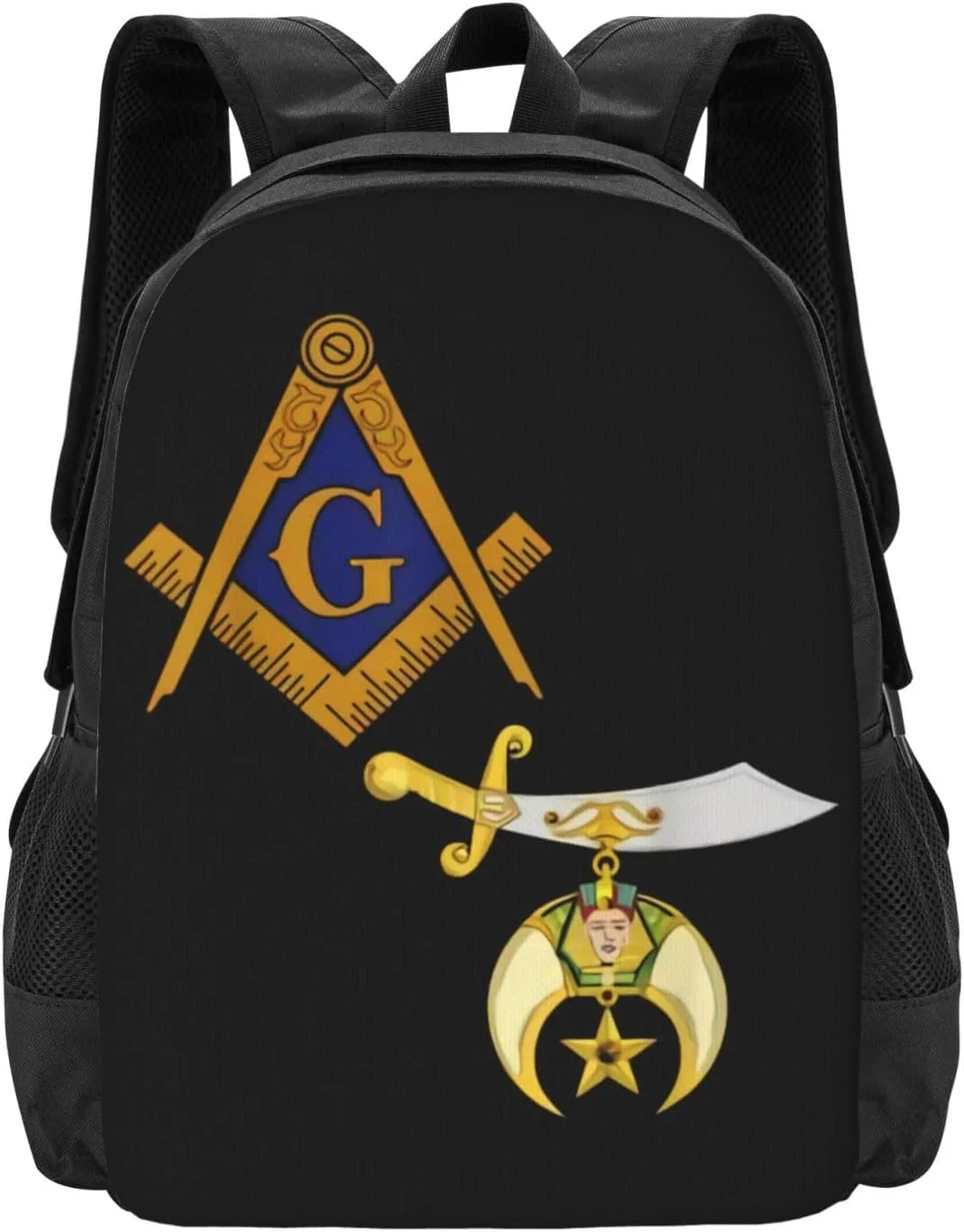 Mason Shriner Split Masonic Shrine Noble Backpack Lightweight Large Capacity Laptop Backpack Travel Backpacks for Unisex