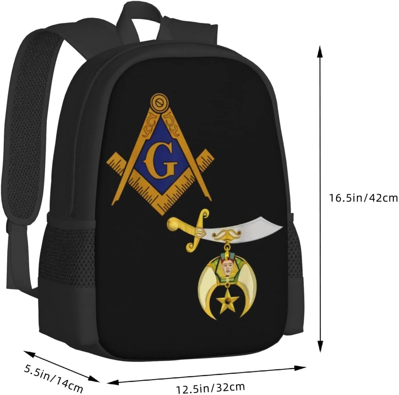 Mason Shriner Split Masonic Shrine Noble Backpack Lightweight Large Capacity Laptop Backpack Travel Backpacks for Unisex