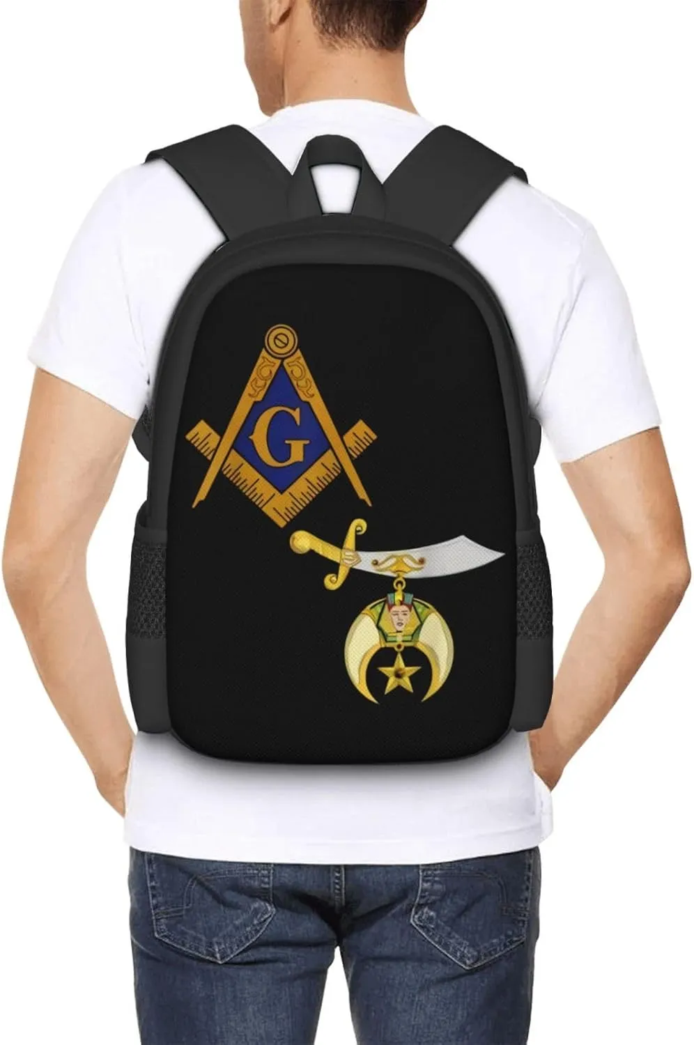 Mason Shriner Split Masonic Shrine Noble Backpack Lightweight Large Capacity Laptop Backpack Travel Backpacks for Unisex