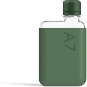 memobottle A7 (Moss Green) Bundle - 6oz (180ml) - Bottle, silicone sleeve & lid | Compact Flat Bottle for Bags & Pockets | BPA Free Tritan | Modern & Minimalist | For Gym, Work & Travel