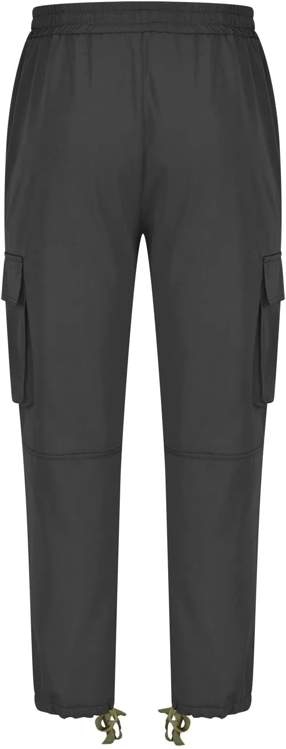 Mens Cargo Pants Ripstop Utility Straight Leg Joggers Pants Relaxed Fit Outdoor Trousers with Multi Pockets