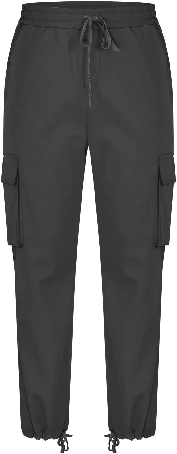 Mens Cargo Pants Ripstop Utility Straight Leg Joggers Pants Relaxed Fit Outdoor Trousers with Multi Pockets