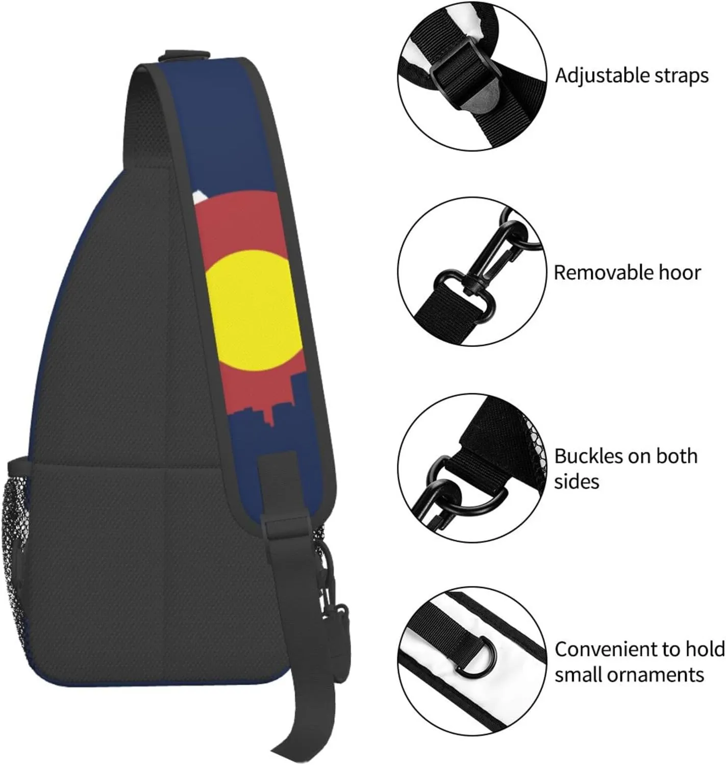 Mexican Loteria Cards Sling Bag Casual Chest Bags Adjustable Crossbody Bag Shoulder Backpack For Travel Hiking