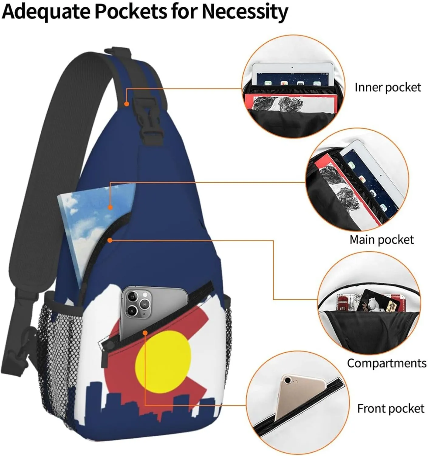 Mexican Loteria Cards Sling Bag Casual Chest Bags Adjustable Crossbody Bag Shoulder Backpack For Travel Hiking