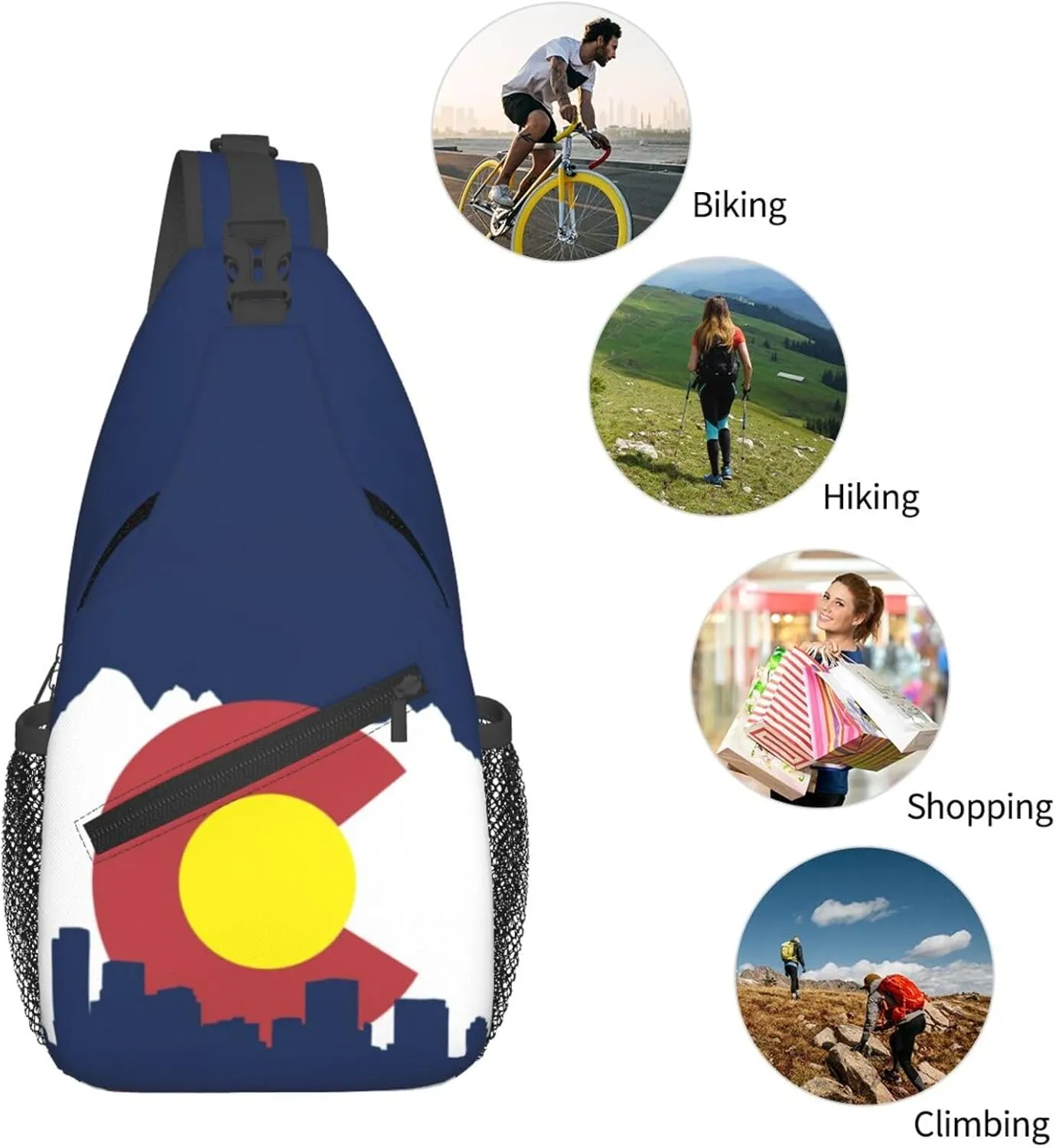 Mexican Loteria Cards Sling Bag Casual Chest Bags Adjustable Crossbody Bag Shoulder Backpack For Travel Hiking