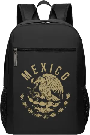 Mexico Eagle Travel Laptop Backpack, Business Anti Theft Slim Sturdy Laptops Backpacks, College Computer Bag Gift for Men & Women Fits 17 Inch Notebook,Black