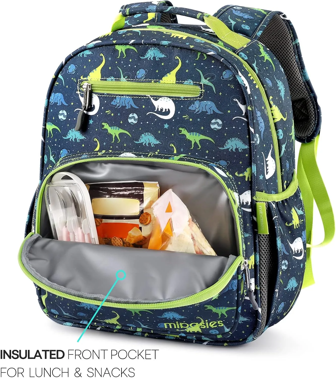 mibasies Boys Backpack 5-8: Lightweight Kids Backpacks Boys - Boy Bookbag for Elementary School - Galaxy Dinosaur
