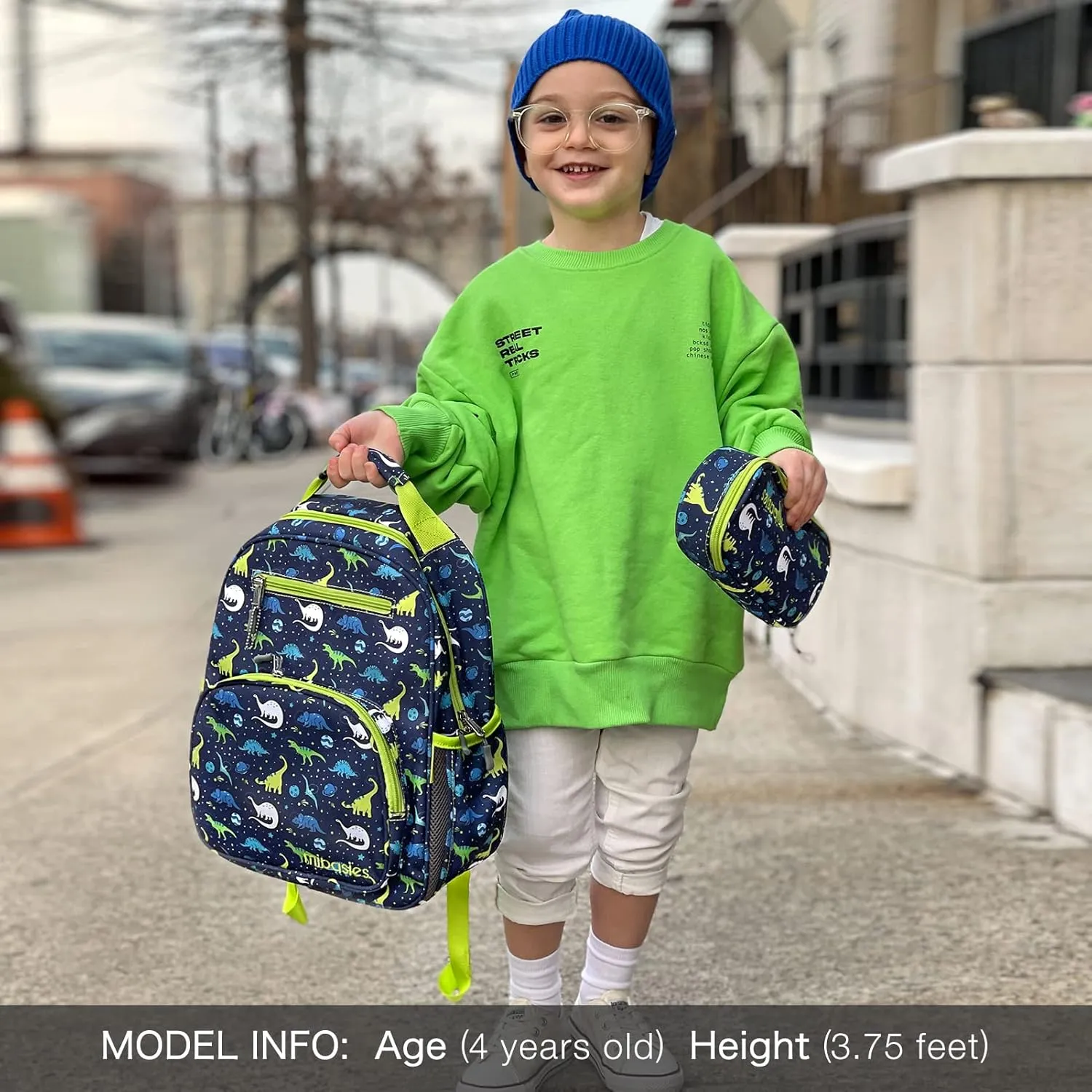 mibasies Boys Backpack 5-8: Lightweight Kids Backpacks Boys - Boy Bookbag for Elementary School - Galaxy Dinosaur