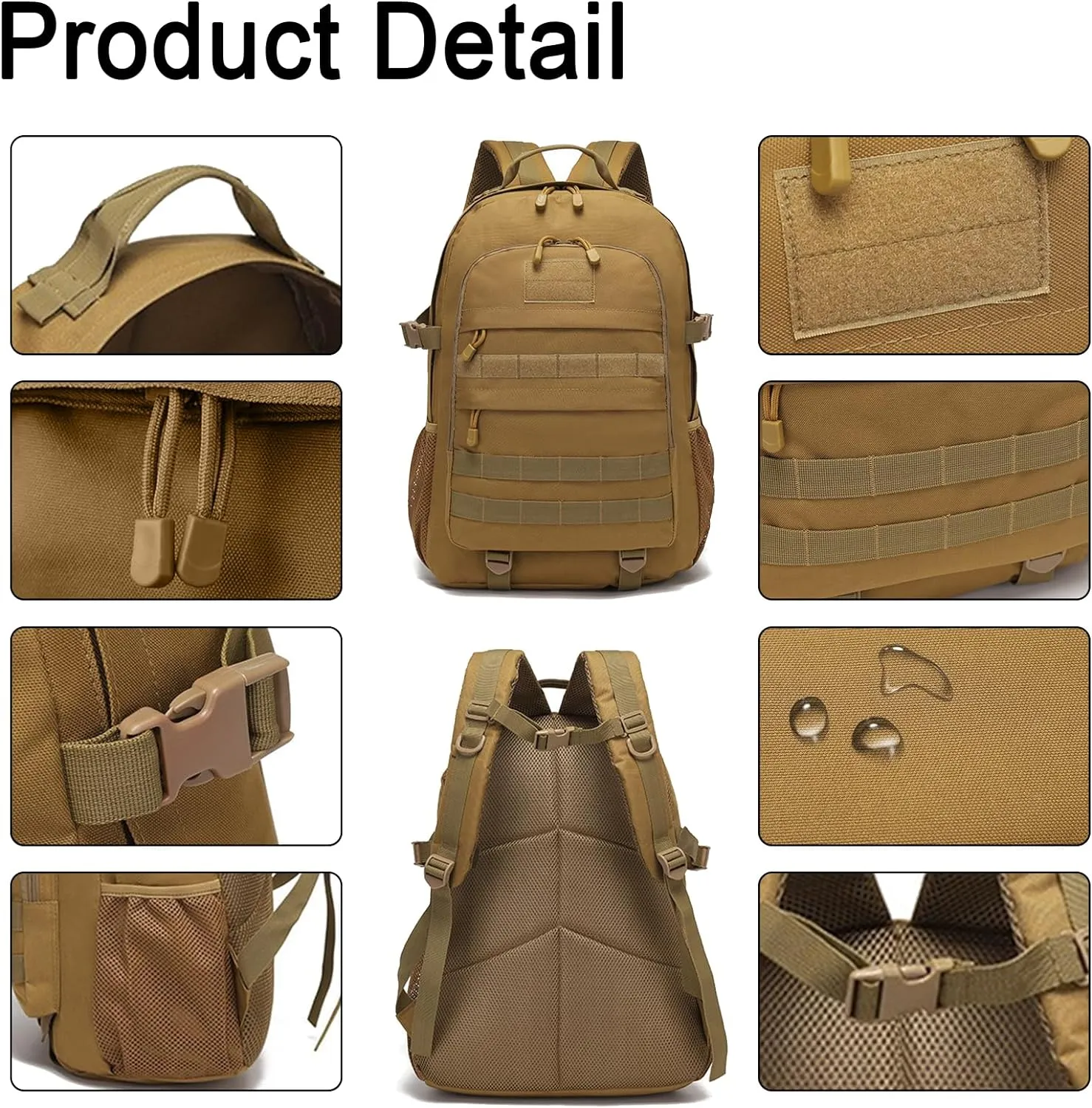Military Tactical Backpack, 30L Hiking Daypack Water-Resistant 3 Day Assault Backpacks Molle Army Pack (ACU)
