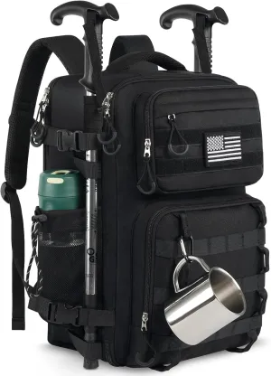 Military Tactical Backpack for Men 25L Large Heavy Duty Backpacks Molle Army 3 Days Assault Pack Bug out Rucksack Water Resistant Hiking Camping Travel Bag Black