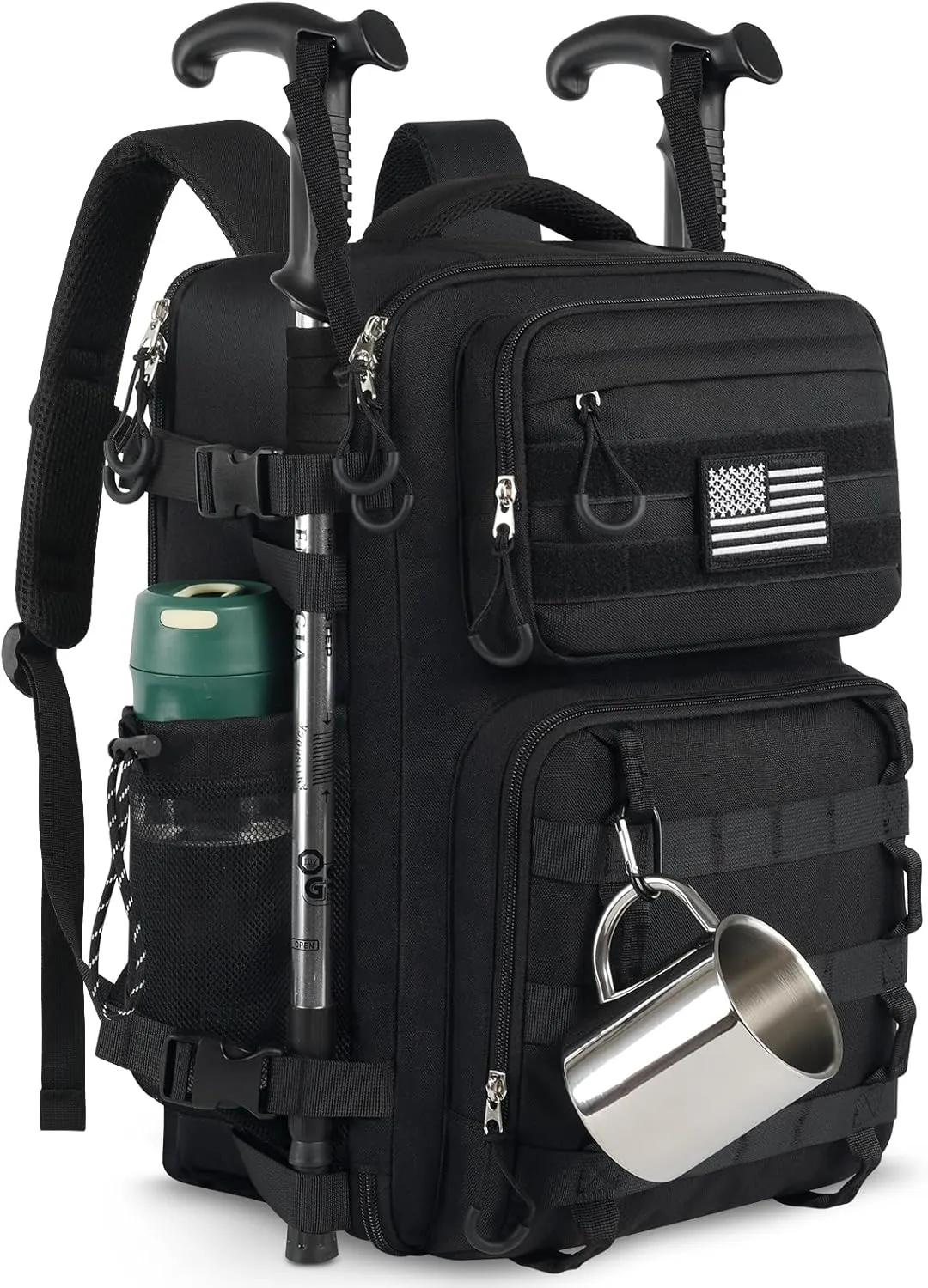 Military Tactical Backpack for Men 25L Large Heavy Duty Backpacks Molle Army 3 Days Assault Pack Bug out Rucksack Water Resistant Hiking Camping Travel Bag Black