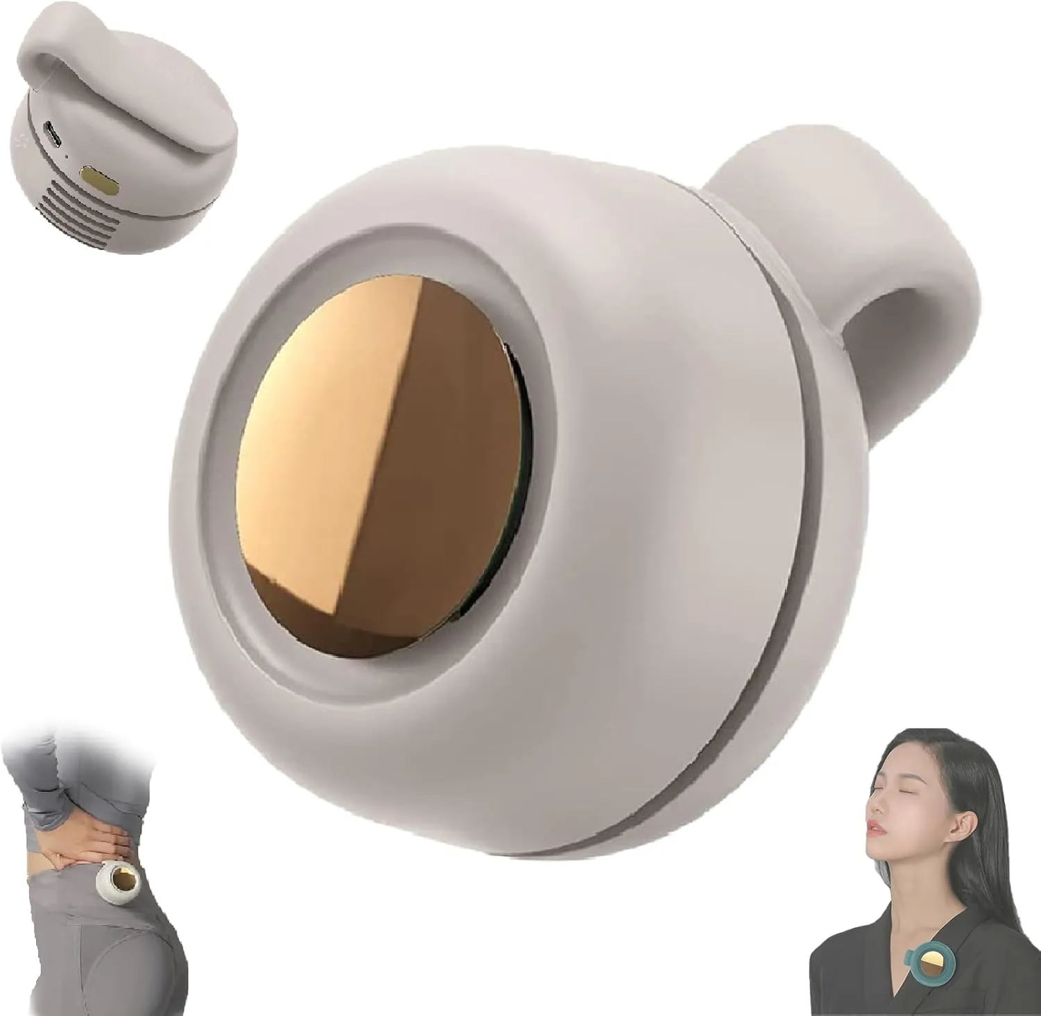 Mini Clip on Fan for Shirt & Waist, Portable Small Whirlwind Bladeless Fan, Small but Powerful, 3-Speed Silent Personal Mini Rechargeable Cooling Fans for Better Cooling (White)