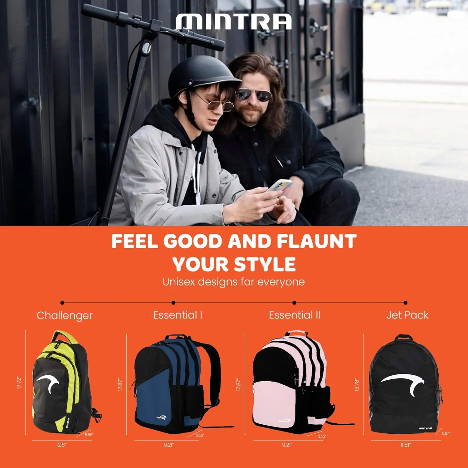 Mintra Sports Backpacks (Glacier Grey, Challenger)
