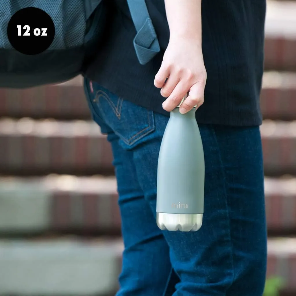 MIRA 12 oz Insulated Water Bottle - Slim Stainless Steel Cola Shape Thermos - Double Wall Hot & Cold Flask (24Hr Cold/12Hr Hot) - Dynamic Blue