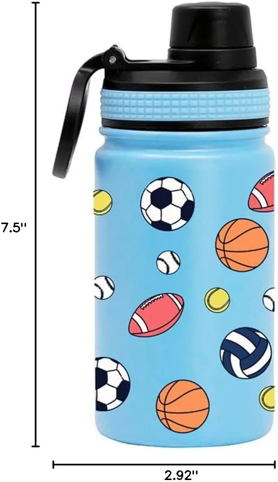 MIRA 12 oz Stainless Steel Kids Water Bottle - Metal Thermo Flask Keeps Cold for 24 Hours, Hot for 12 Hours - Double Wall Vacuum Insulated - Leak Proof BPA-Free Lid - Balls