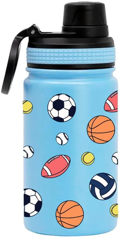 MIRA 12 oz Stainless Steel Kids Water Bottle - Metal Thermo Flask Keeps Cold for 24 Hours, Hot for 12 Hours - Double Wall Vacuum Insulated - Leak Proof BPA-Free Lid - Balls